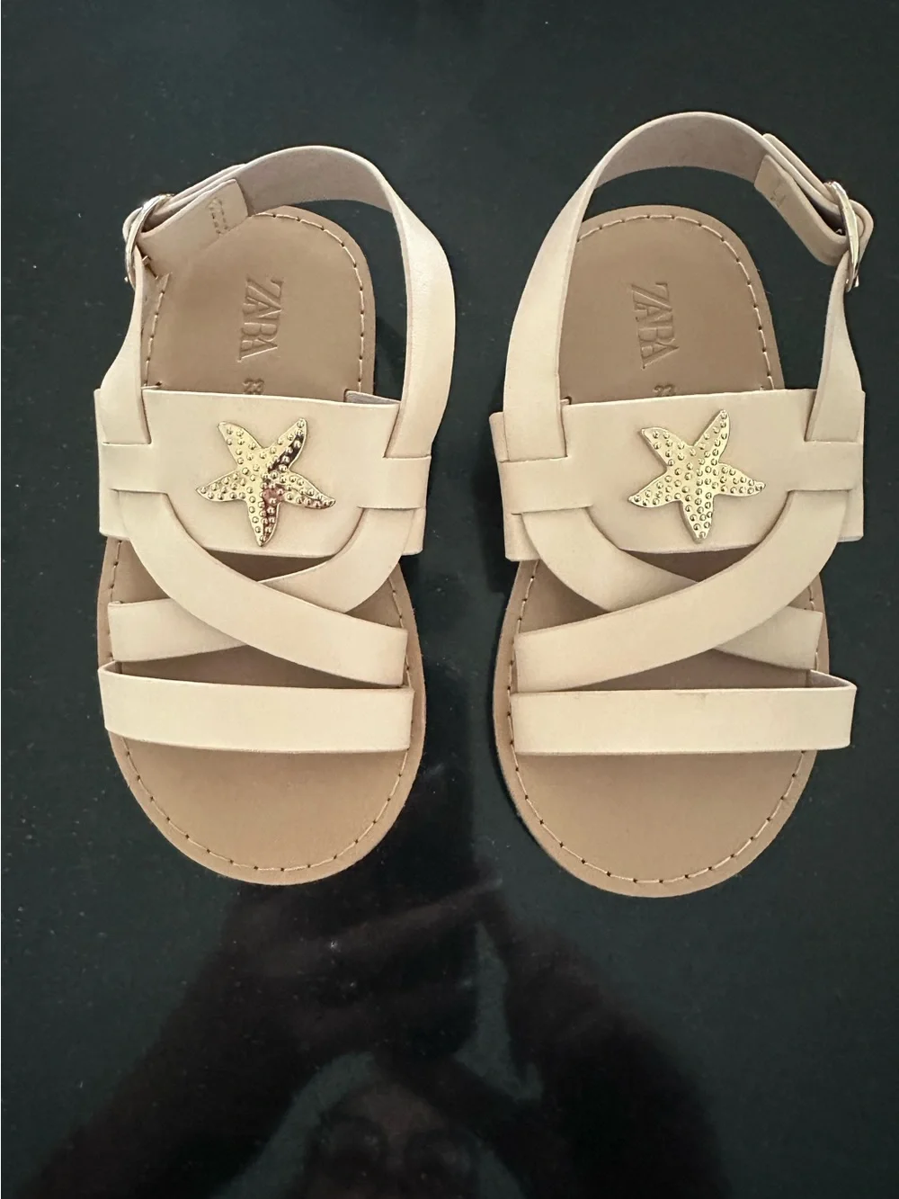 Zara Cream Girls Starfish Strap Sandals
